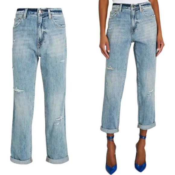pistola Denim - pistola Light Blue Distressed Straight-Leg Jeans
